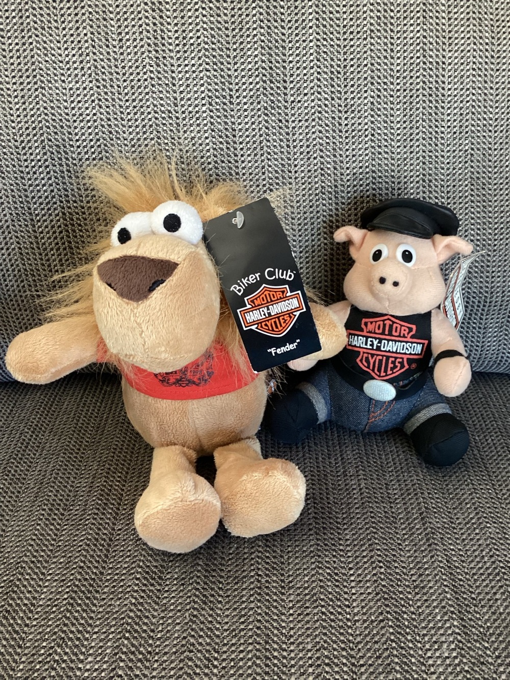 Vintage Harley Davidson Motorcycles Plush, Hog Pig Biker Lion Fender NOS READ